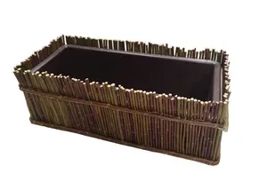 Truhlík proutěný hranatý tmavý 40cm