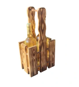 Dřevěný nosič na láhve - bedýnka opalovaná