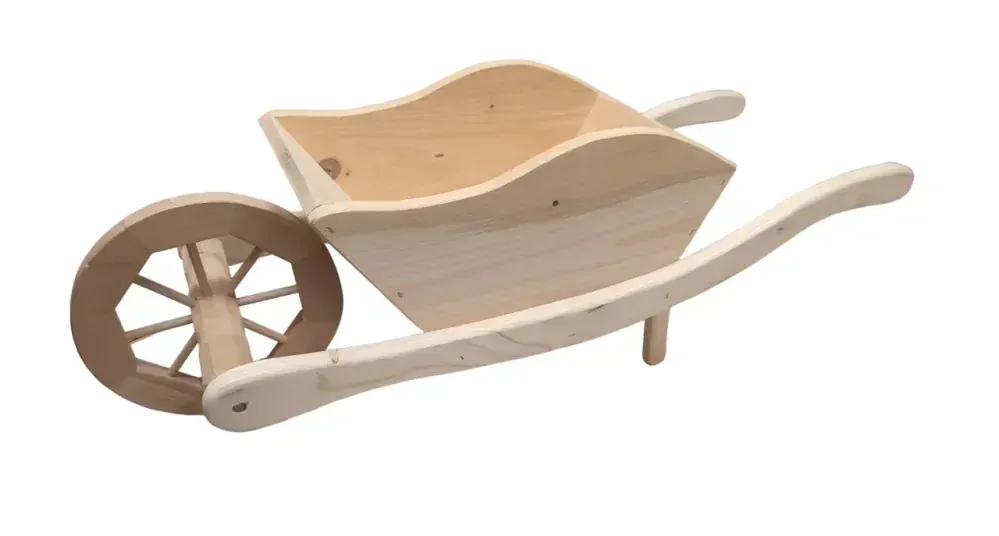 Trakař dřevěný s korbou, 100 cm